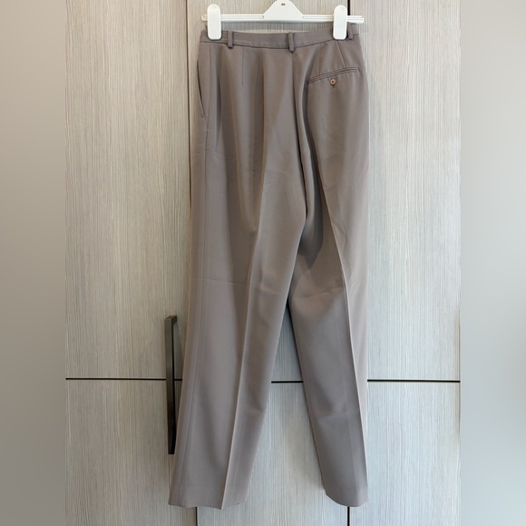 Vintage Eddie Bauer Greige Trousers Size 6 High Rise Straight Leg Pleated - Picture 2 of 14